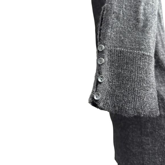 Vintage Y2K Carole Little Gray 100% Merino Wool Sweater Top Size Small Cowl Neck - Picture 4 of 6